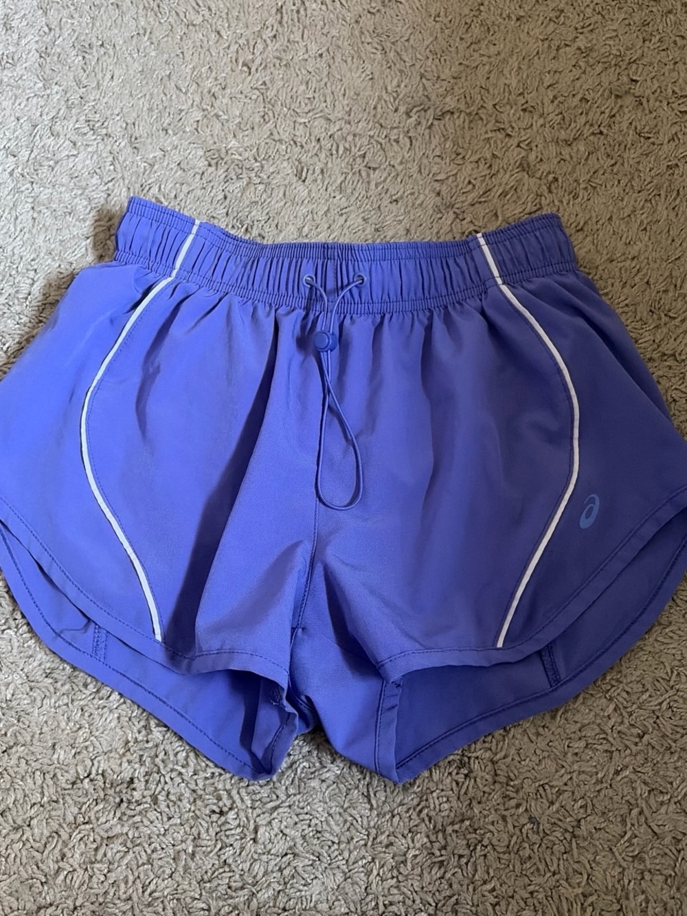 ASICS Violet Athletic Running Shorts with White Piping
